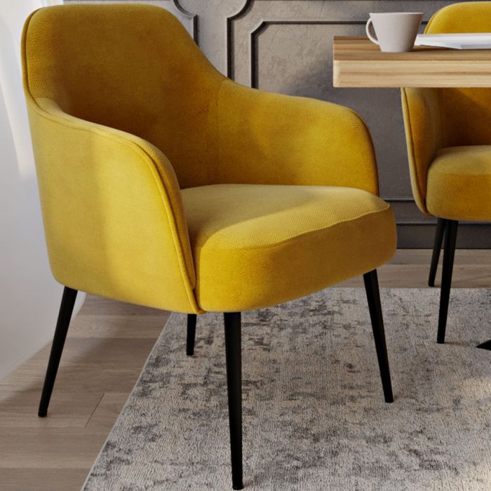 Mustard upholstered cheap dining chairs