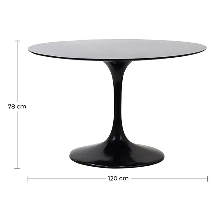 Black round tulip table discount