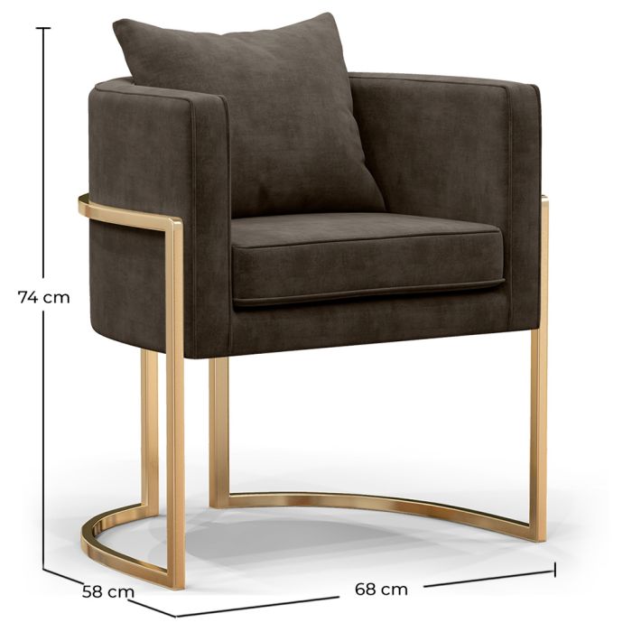 Taupe online velvet chair