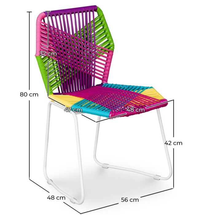 Multi coloured garden chairs hot sale