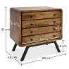 Buy Industrial Style Recycled wooden large Bedside table with 4 drawers  - Jason Brown 58530 with a guarantee
