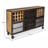 Buy Wine Cabinet with Wheels - Industrial Design - Avara Steel 58585 in the Europe