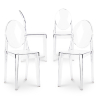 Buy Pack of 4 Dining Chairs Transparent - Victoria Queen Grey transparent 16459 - in the EU