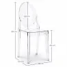 Pack of 4 Dining Chairs Transparent - Victoria Queen image 7