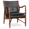 Buy 
Wooden Armchair with Armrests - Upholstered in Leather - Annua Black 58424 at Privatefloor