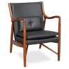 Buy 
Wooden Armchair with Armrests - Upholstered in Leather - Annua Black 58424 in the Europe