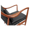 Buy 
Wooden Armchair with Armrests - Upholstered in Leather - Annua Black 58424 - prices