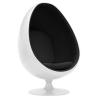 Buy Egg Design Armchair - Upholstered in Fabric - Eny Black 13192 - prices