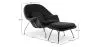 Designer Armchair with Footrest - Upholstered in Fabric - Womb image 7
