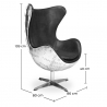 Buy Egg chair Aviator armchair premium leather Black 25628 home delivery