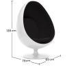 Buy Egg-shaped designer armchair - Faux leather upholstery - Eny Black 13193 Home delivery