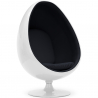 Buy Egg-shaped designer armchair - Faux leather upholstery - Eny Black 13193 - prices