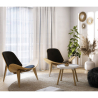 Buy Design Armchair - Scandinavian Armchair - Upholstered in Leather - Lucy White 99916776 - prices