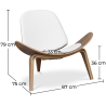 Buy Design Armchair - Scandinavian Armchair - Upholstered in Leather - Lucy White 99916776 - in the EU