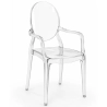 Pack of 4 Dining Chairs - Transparent - Design with Armrests - Louis XIV image 7