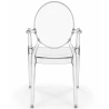 Pack of 4 Dining Chairs - Transparent - Design with Armrests - Louis XIV image 7