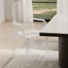 Pack of 4 Dining Chairs - Transparent - Design with Armrests - Arthur image 7