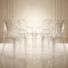 Pack of 4 Dining Chairs - Transparent - Design with Armrests - Arthur image 7