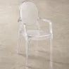 Pack of 4 Dining Chairs - Transparent - Design with Armrests - Arthur image 7
