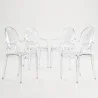 Pack of 4 Dining Chairs - Transparent - Design with Armrests - Arthur image 7