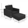 Buy Konel Armchair with Matching Ottoman - Cashmere Black 16513 - in the EU