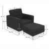 Designer Armchair with Footrest - Upholstered in Cashmere - Konel image 7