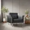 Armchair with armrests - Upholstered in leather - Town image 7