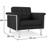 Buy Armchair with armrests - Upholstered in leather - Town Black 13181 with a guarantee