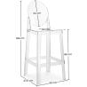 Buy Bar Stool with Backrest - Transparent Design - 65cm - Victoria Queen Transparent 58805 in the Europe