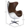 Armchair with Armrests - Aviator Style - Leather and Metal - Cocoon image 7