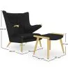 Armchair with Footrest - Upholstered - Grizzly image 7