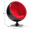Buy Ball Chair - Eero Aarnio style - Black Shell and Red Interior - Fabric Red 19537 with a guarantee