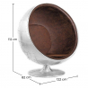 Buy Ball chair Aviator armchair microfiber aged leather effect Brown 26718 - prices
