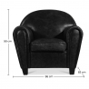 Buy Armchair with Armrests - Upholstered in Leather - Club Black 54287 - prices