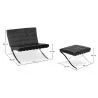 Designer Armchair with Footrest - Upholstered in Faux Leather - Town image 7