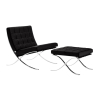 Buy Designer Armchair with Footrest - Upholstered in Faux Leather - Town Black 13183 - prices