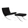 Designer Armchair with Footrest - Upholstered in Faux Leather - Town image 7
