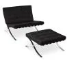 Designer Armchair with Footrest - Upholstered in Faux Leather - Town image 7
