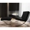 Designer Armchair with Footrest - Upholstered in Faux Leather - Town image 7