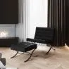 Designer Armchair with Footrest - Upholstered in Faux Leather - Town image 7