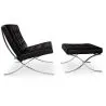 Designer Armchair with Footrest - Upholstered in Faux Leather - Town image 7