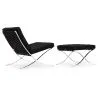 Designer Armchair with Footrest - Upholstered in Faux Leather - Town image 7