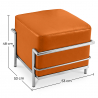 Buy  Square Footrest - Upholstered in Faux Leather - Kart Orange 55762 at Privatefloor