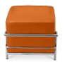 Buy  Square Footrest - Upholstered in Faux Leather - Kart Orange 55762 - prices