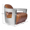 Buy Design Armchair Churchill Lounge - Premium Leather & Steel Steel 48374 at Privatefloor