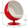 Buy Ball Design Armchair - Upholstered in Faux Leather - Baller White 19541 Home delivery