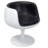 Buy Lounge Chair - White Designer Chair - Upholstered in Leather - Geneva Black 13159 - prices