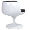 Buy Lounge Chair - White Designer Chair - Upholstered in Leather - Geneva Black 13159 at Privatefloor