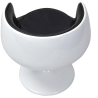 Buy Lounge Chair - White Designer Chair - Upholstered in Leather - Geneva Black 13159 Home delivery