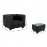 Buy Nubus  Armchair with Matching Ottoman - Premium Leather Black 13187 home delivery